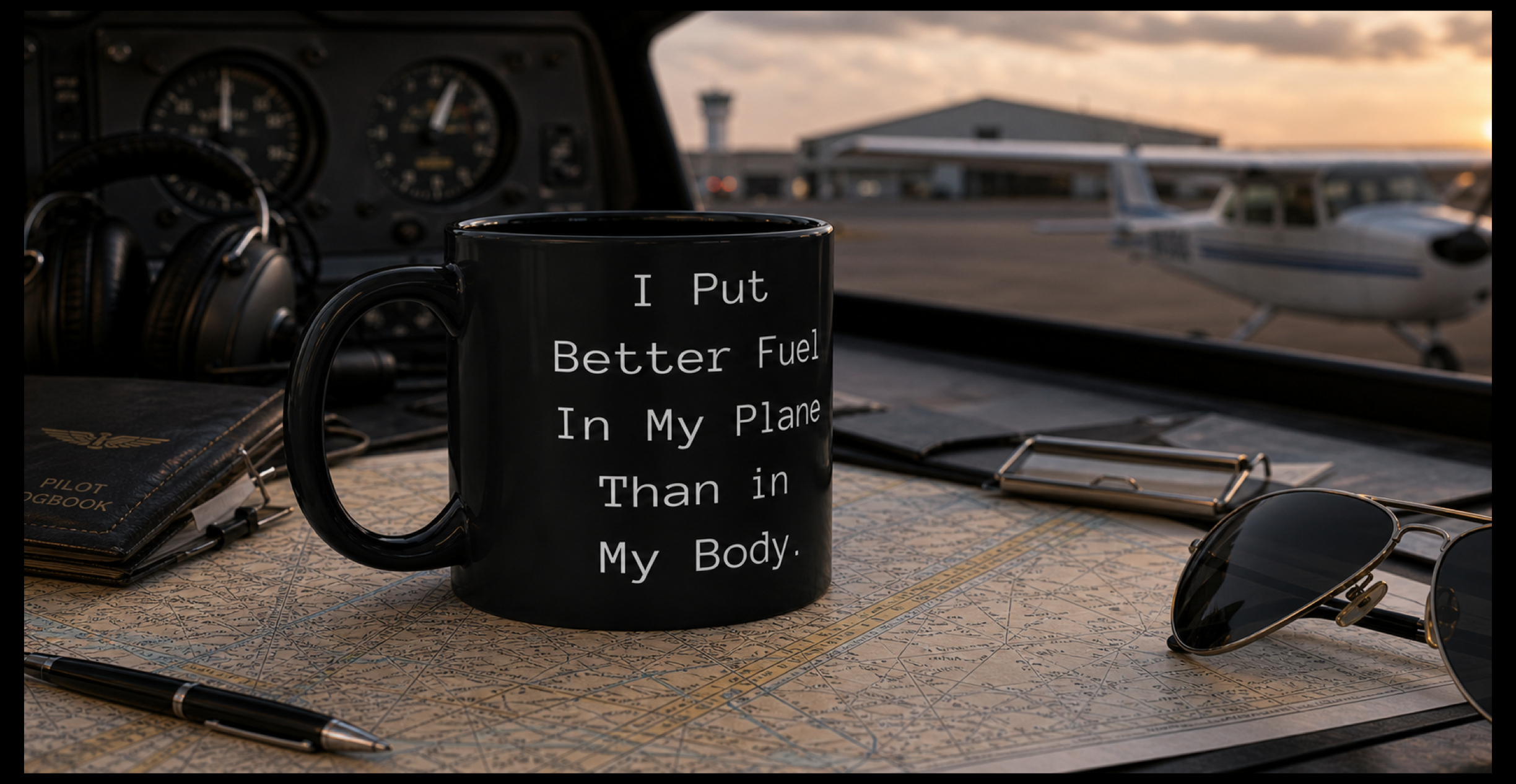 Black Mug — “I Put Better Fuel In My Plane Than In My Body” Pilot Coffee Mug